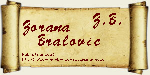 Zorana Bralović vizit kartica